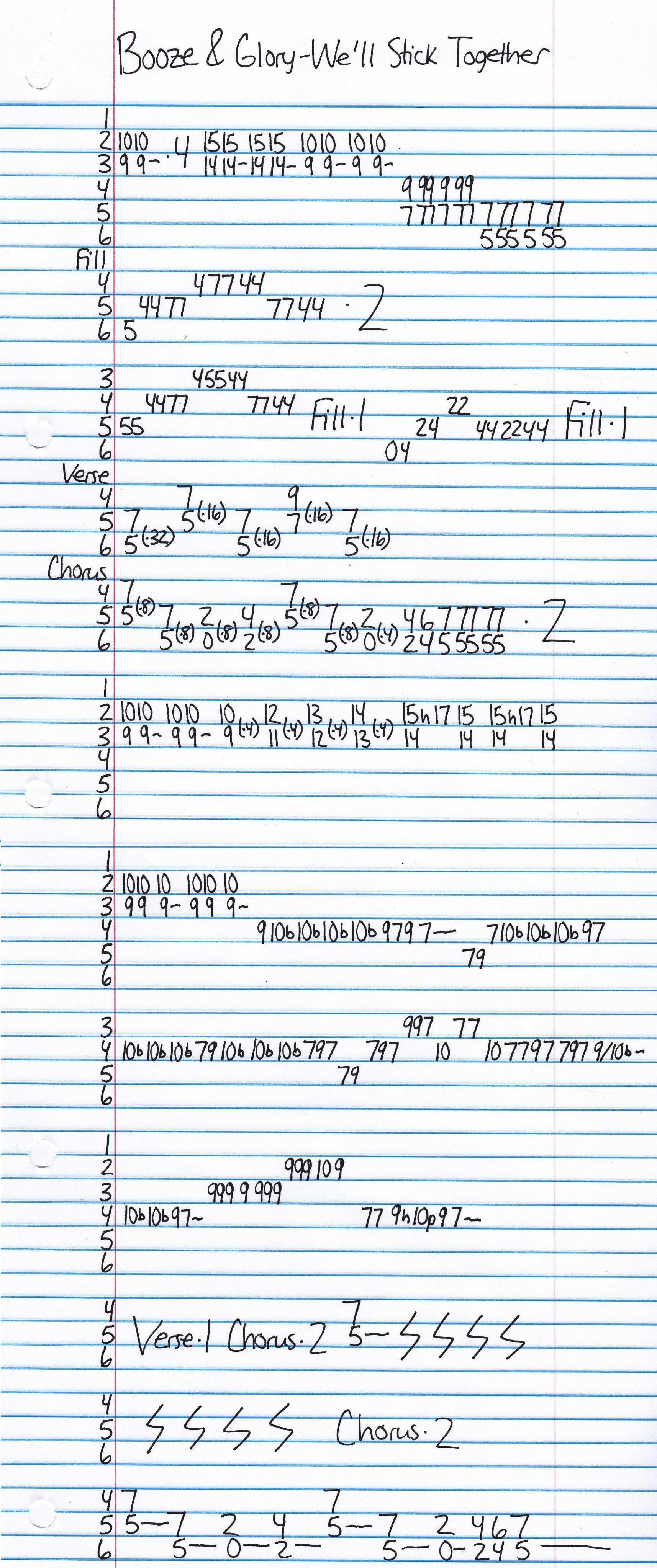 High quality guitar tab for We'll Stick Together by Booze & Glory off of the album As Bold As Brass. ***Complete and accurate guitar tab!***